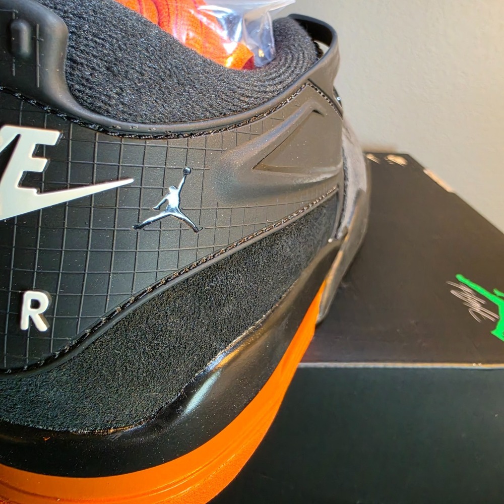 New Air Jordan 4 RM Black Starfish Mens 11 HF8126-001 Anthracite Orange Laces - Picture 5 of 12